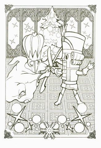 Nutcracker Is Fighting Against The Mouse King Coloring Page